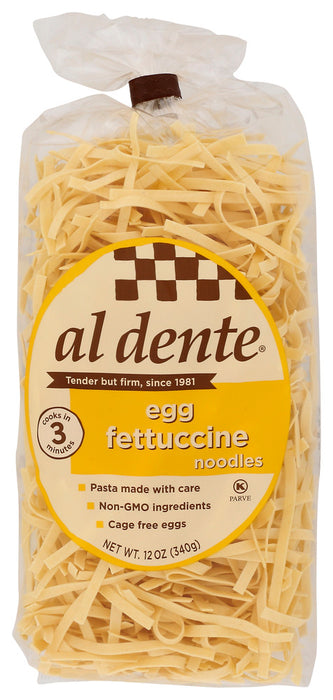 Famous for its remarkable "tender but firm" texture and fresh flavor, our Egg Fettuccine is perfect for any occasion and any recipe. Whether it's chicken soup, fettuccine alfredo or simply pasta with fresh tomatoes, olive oil and Parmesan cheese, it will always be a hit. And, it cooks in just 3 minutes!