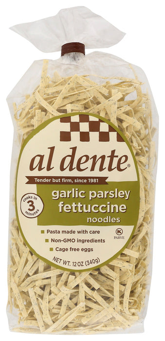 AL DENTE: Garlic Parsley Fettuccine Noodles, 12 oz