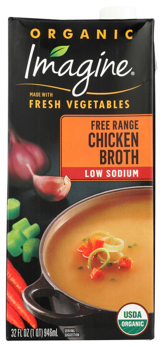 IMAGINE: Organic Low Sodium Free Range Chicken Broth, 32 oz