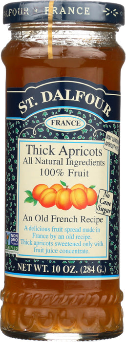 ST DALFOUR: All Natural Fruit Spread Apricot, 10 oz