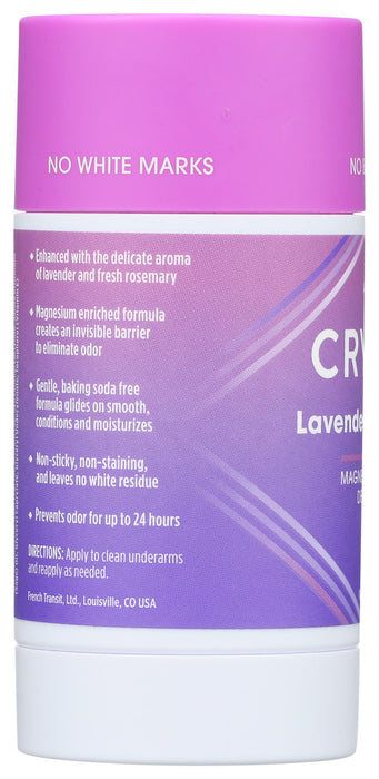 CRYSTAL BODY DEODORANT: Magnesium Enriched Deodorant Lavender Plus Rosemary, 2.5 oz