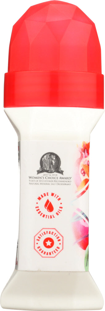 CRYSTAL BODY DEODORANT: Mineral Deodorant Roll On Pomegranate, 2.25 oz