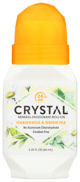 CRYSTAL BODY DEODORANT: Deodorant Roll-On Chamomile & Green Tea, 2.25 oz - No Brand For Less 
