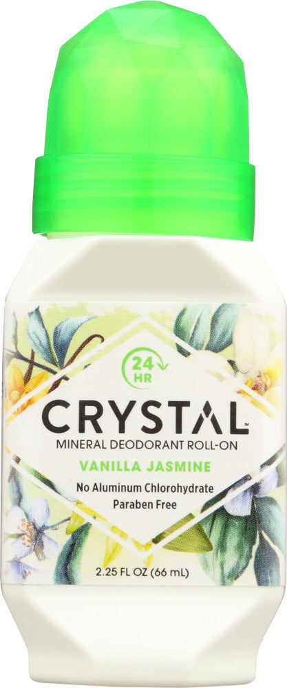 CRYSTAL BODY DEODORANT: Roll-On Deodorant Vanilla Jasmine, 2.25 oz - No Brand For Less 