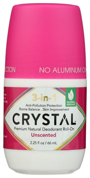 CRYSTAL: 3in1 BioHealth Deodorant Roll-On Unscented, 2.25 oz