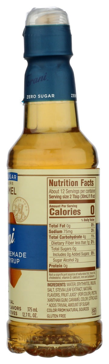 TORANI: Puremade Zero Sugar Caramel, 375 ml