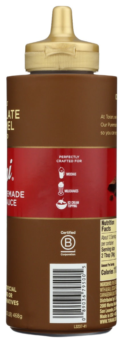 TORANI: Sauce Squeezed Salted Chocolate Caramel, 16.5 oz