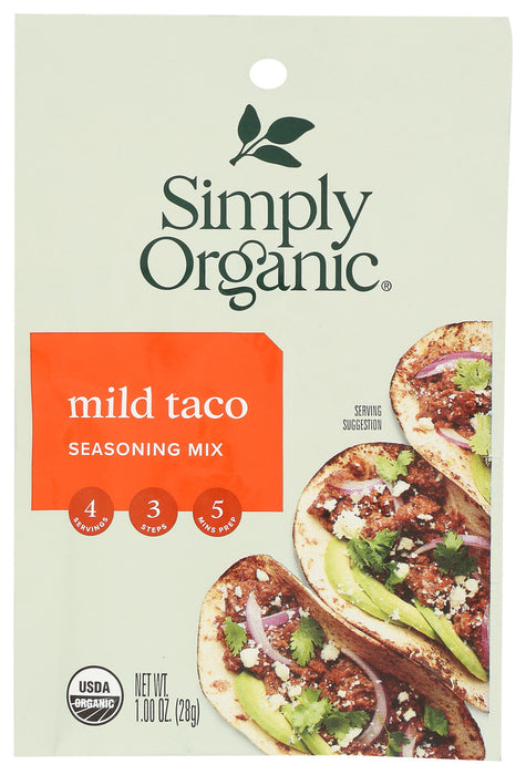 SIMPLY ORGANIC: Mix Taco Seasoning Mild, 1 oz