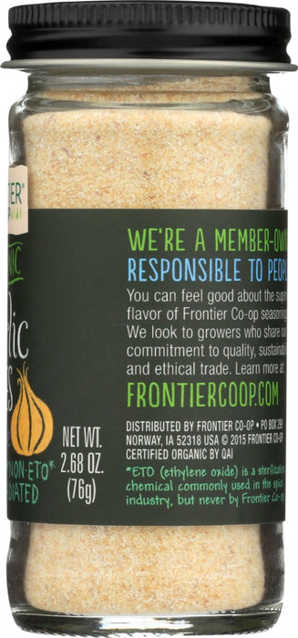 FRONTIER HERB: Organic Garlic Granules Bottle, 2.68 oz