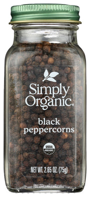 Malabar Grade-1 organic black peppercorns for grinding fresh peppery taste.
Pepper lends satisfying heat and bite to most any dish (and it's great for salt-free diets). It works well in combination with other herbs and spices, too, and is commonly found in spice blends.