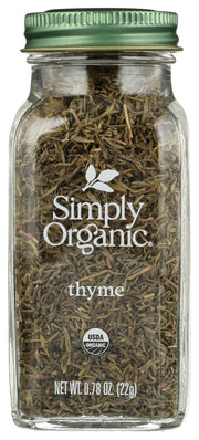 Extra-fancy grade, French-style organic thyme for soups, sauces and classic spice blends.
A little lemony and decidedly distinctive, thyme is a crucial ingredient in Mediterranean cuisine. You'll find it in soups and sauces, vegetable and meat dishes, as well as classic spice blends like bouquet garni and herbes de Provence.