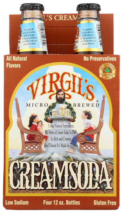 VIRGILS: Cream Soda Micro Brewed, 4 pack, 48 oz