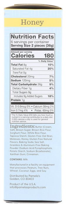 PAMELA'S PRODUCTS: Gluten-Free Graham Crackers Honey, 7.5 oz