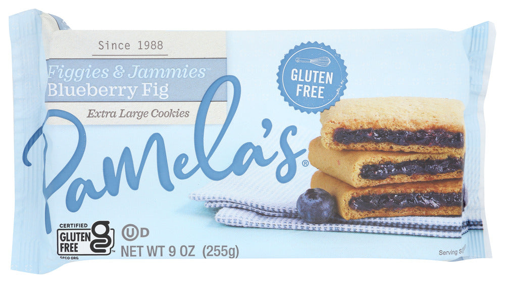 PAMELA'S: Gluten-Free Figgies & Jammies Extra Large Cookies Blueberry & Fig, 9 oz