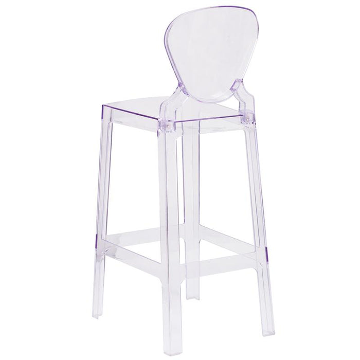 Ghost Barstool with Tear Back in Transparent Crystal