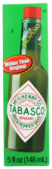 Not too hot, not too mild, TABASCO brand Green Jalapeno Pepper Sauce is a must for Mexican food. Add it to guacamole, salsa, tacos and burritos, or try it in red beans and rice, paella or that delicious Canadian cocktail, the Bloody Caesar.