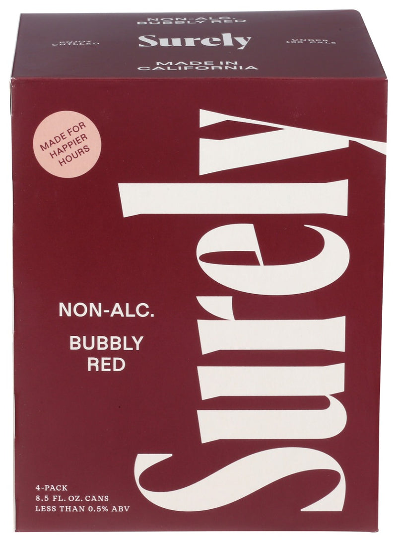 SURELY: Wine Na Bubbly Red 4Pk, 34 FO