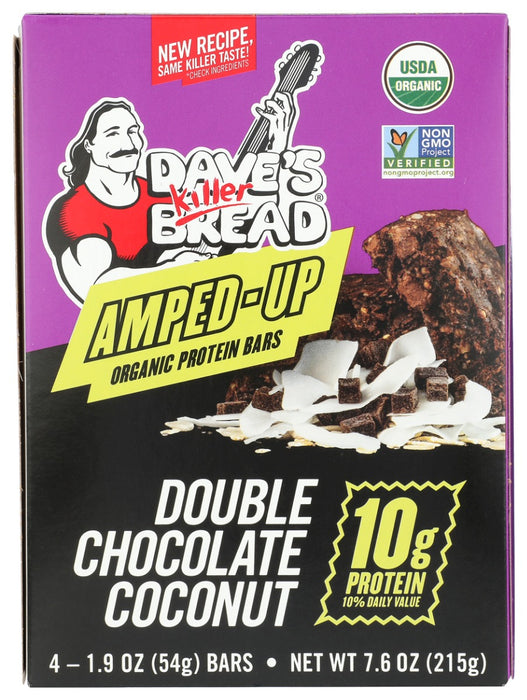 DAVES KILLER BREAD: Double Chocolate Coconut Organic Protein Bars, 7.6 oz