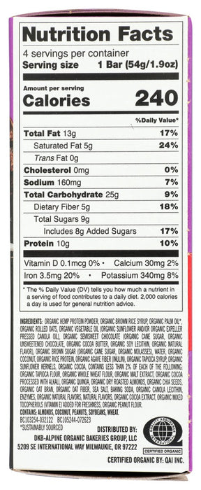 DAVES KILLER BREAD: Double Chocolate Coconut Organic Protein Bars, 7.6 oz