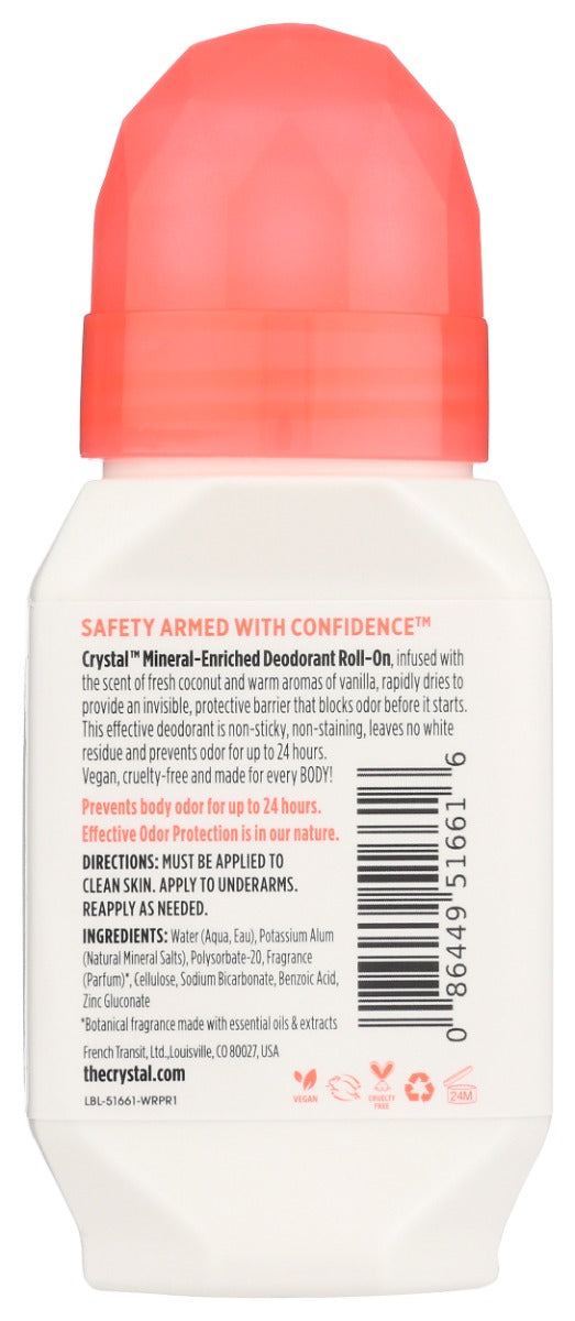 CRYSTAL BODY DEODORANT: Deodorant Vanila Conut, 2.25 FO
