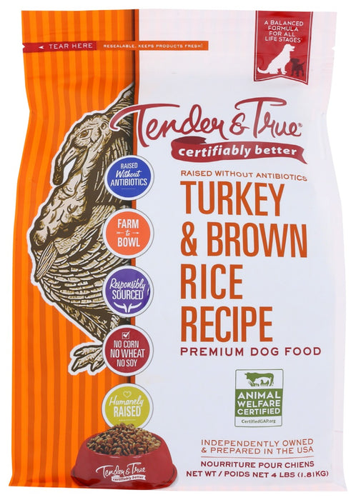 TENDER AND TRUE: DOG FOOD TURKY BROWN RICE (4.000 LB)