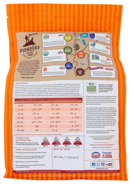 TENDER AND TRUE: DOG FOOD TURKY BROWN RICE (4.000 LB)