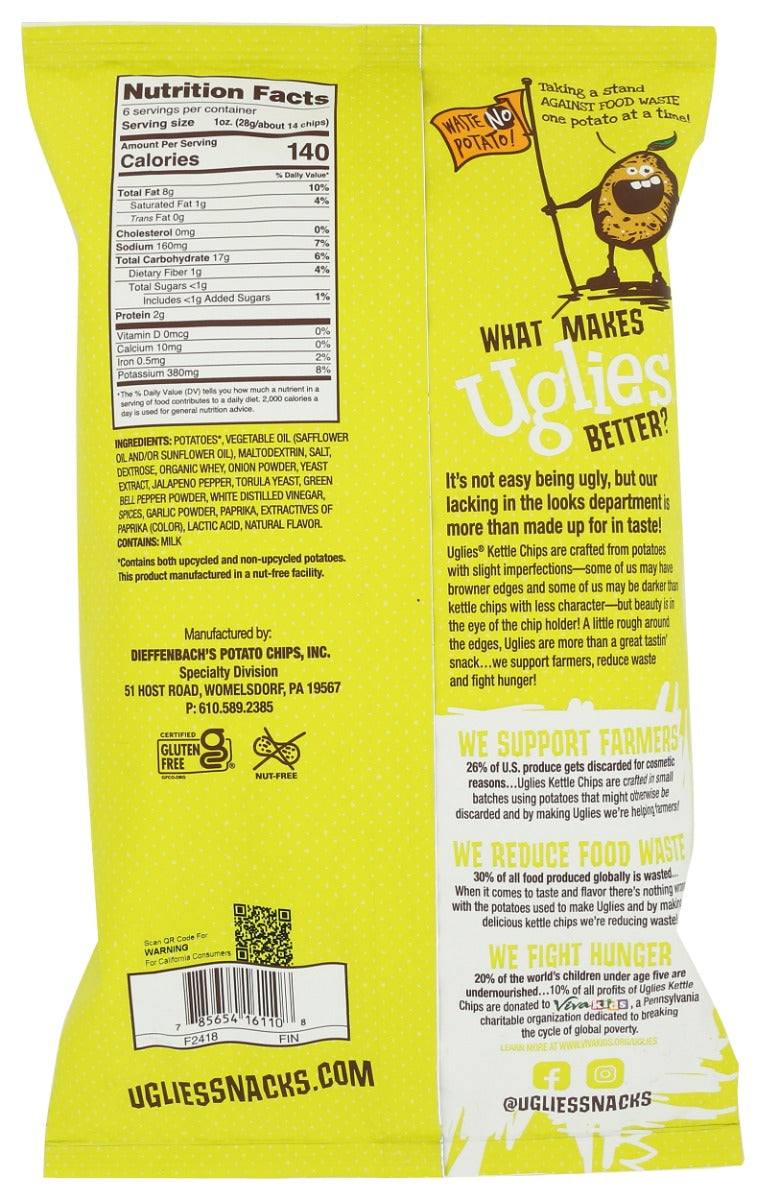 UGLIES: Jalapeno Potato Chips, 6 oz