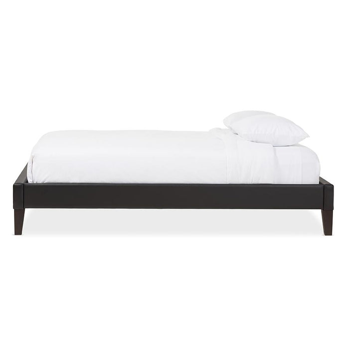 Black Faux Leather Upholstered Full Size Bed Frame