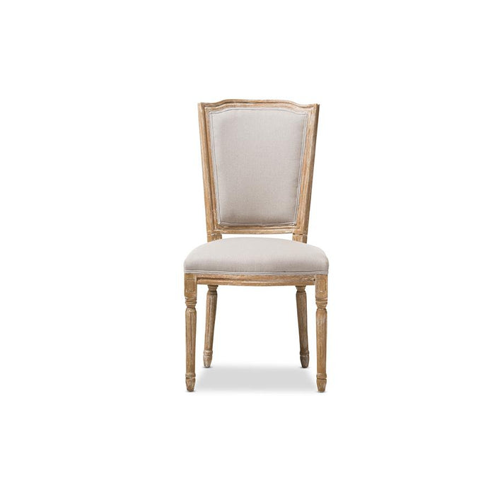 Beige Fabric Upholstered Dining Side Chair