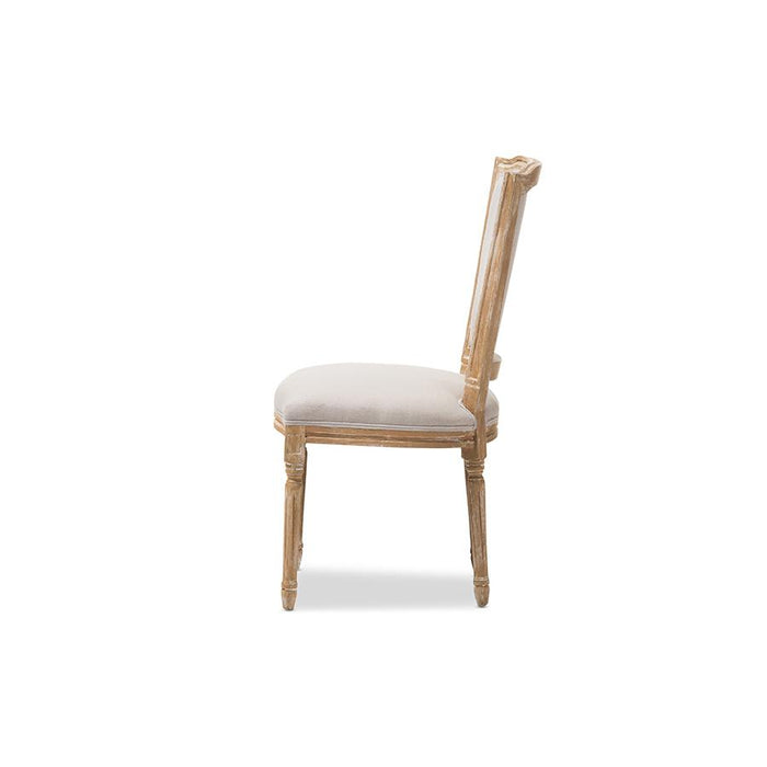 Beige Fabric Upholstered Dining Side Chair
