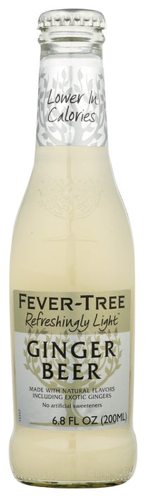 FEVER TREE: Ginger Beer Light Pack of 4, 6.8 oz