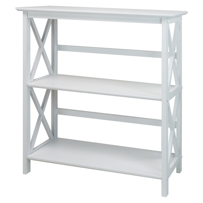 Montego 3-Shelf Bookcase-White