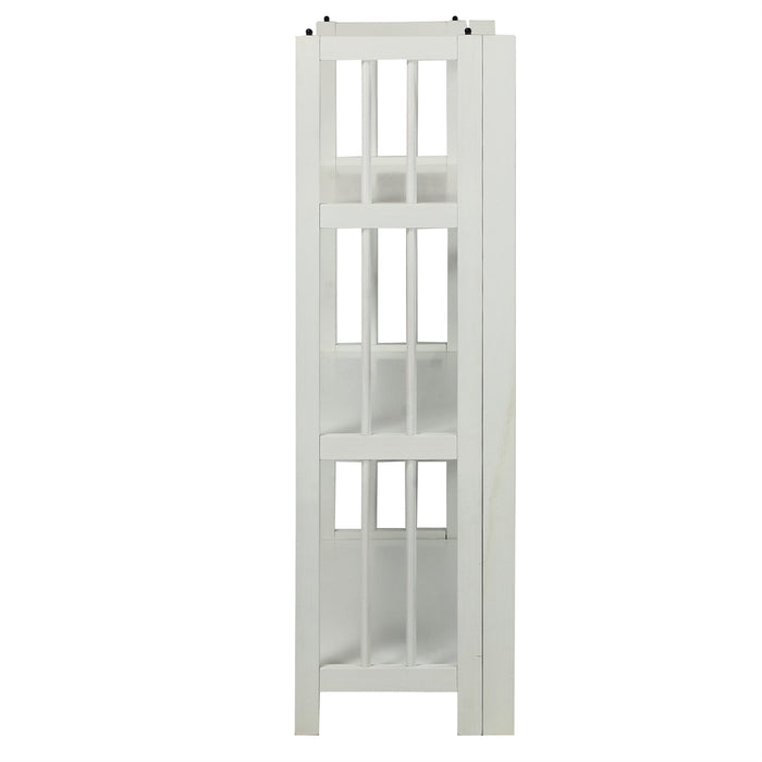 3-Shelf Folding Stackable Bookcase 27.5" Wide-White