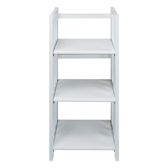 3-Shelf Folding Bookcase 14" Wide-White
