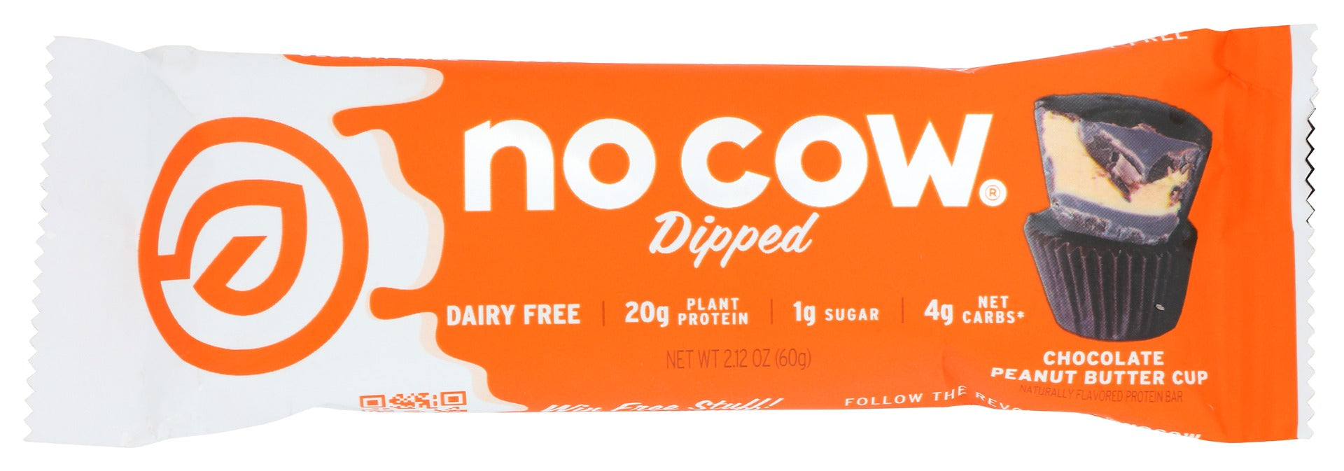 NO COW BAR: Bar Choc Pnt Btr Cup Dipd, 2.12 OZ