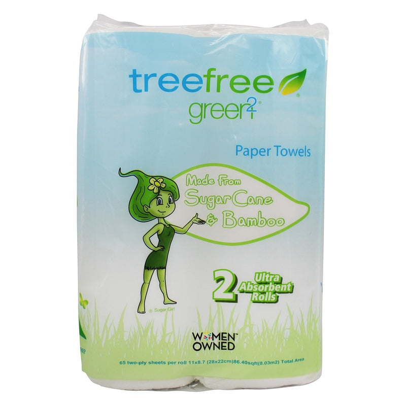 GREEN2: Tree Free Paper Towels 65 2ply Sheets, 2 pc - No Brand For Less