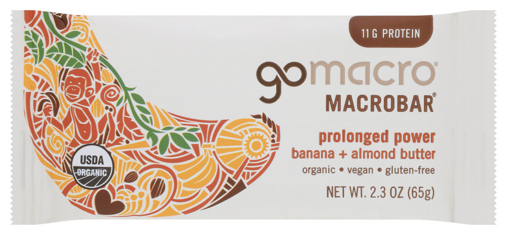 GOMACRO: MacroBar Prolonged Power Banana + Almond Butter, 2.3 oz
