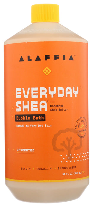 ALAFFIA: Everyday Shea Bubble Bath Unscented, 32 fo