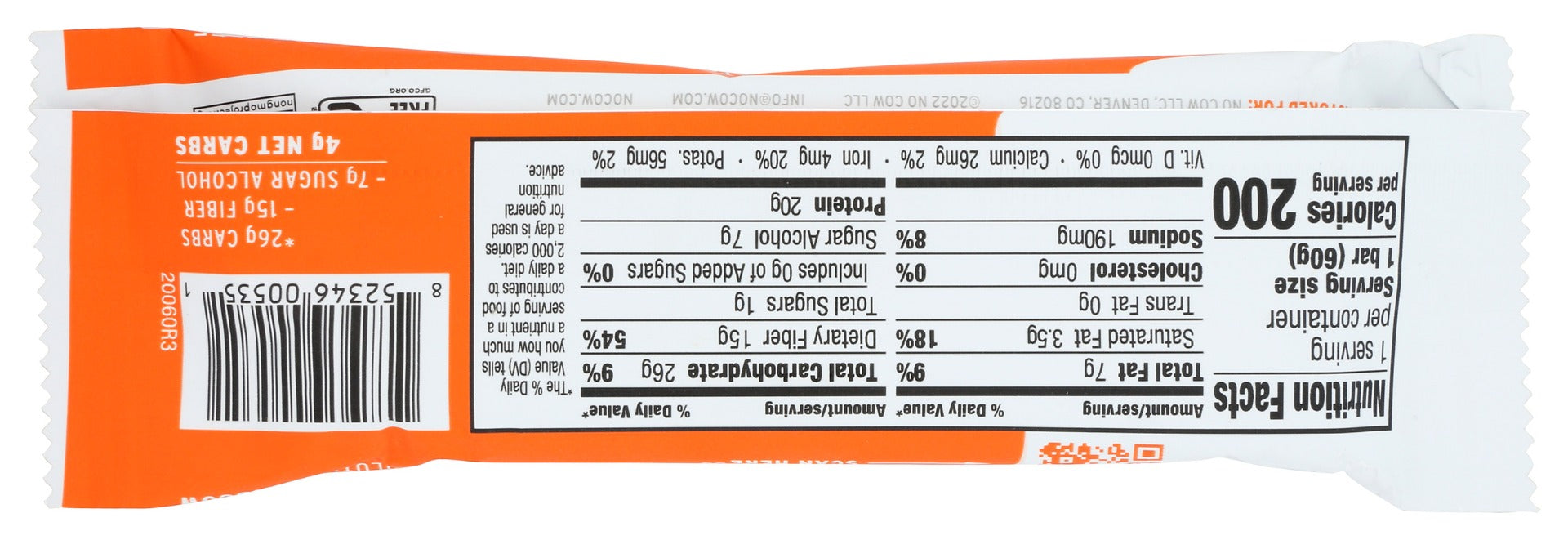 NO COW BAR: Bar Choc Pnt Btr Cup Dipd, 2.12 OZ