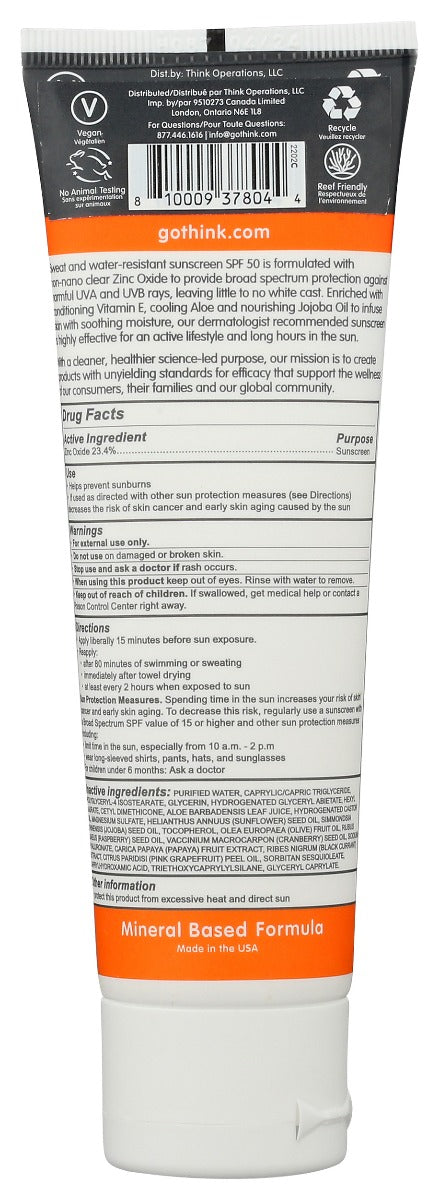 THINK: Sunscreen Sport Spf50 Cle, 3 fo