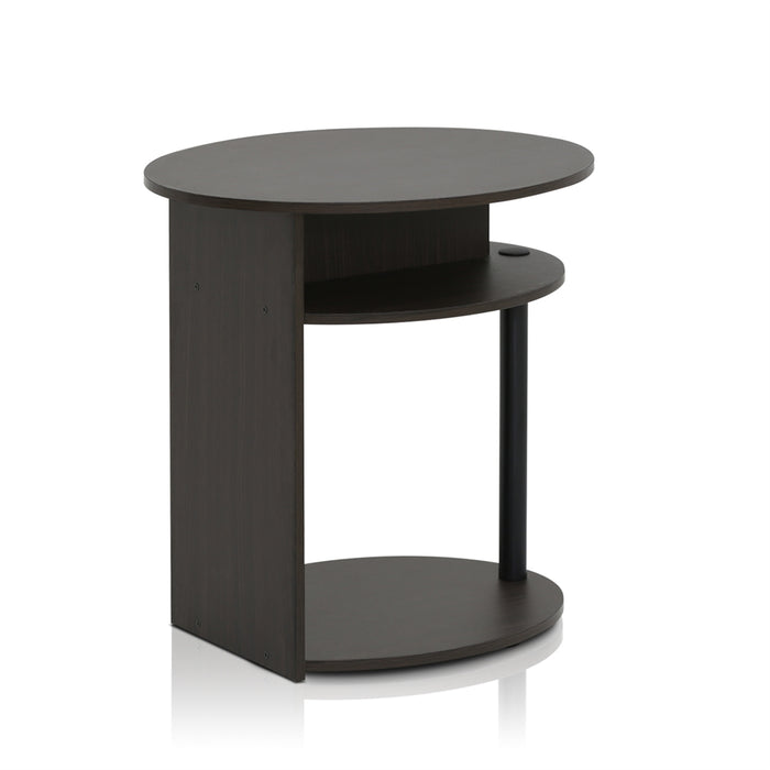 JAYA Simple Design Oval End Table, Walnut,