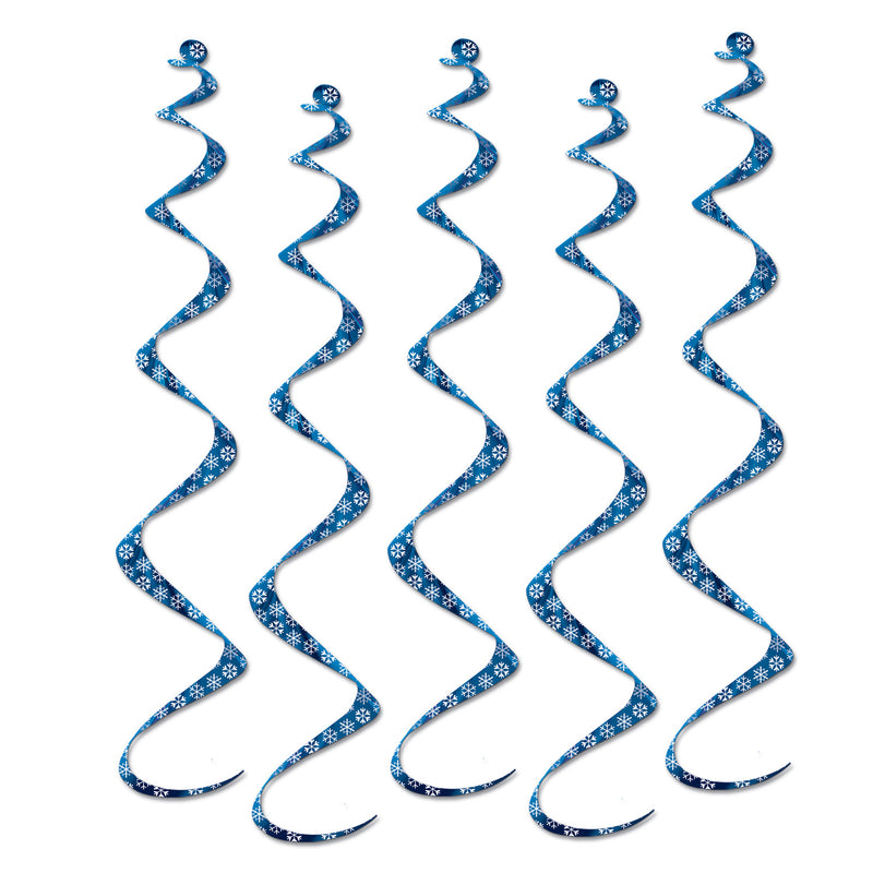 Printed Snowflake Twirly Whirlys – 24" – (5/Pkg)