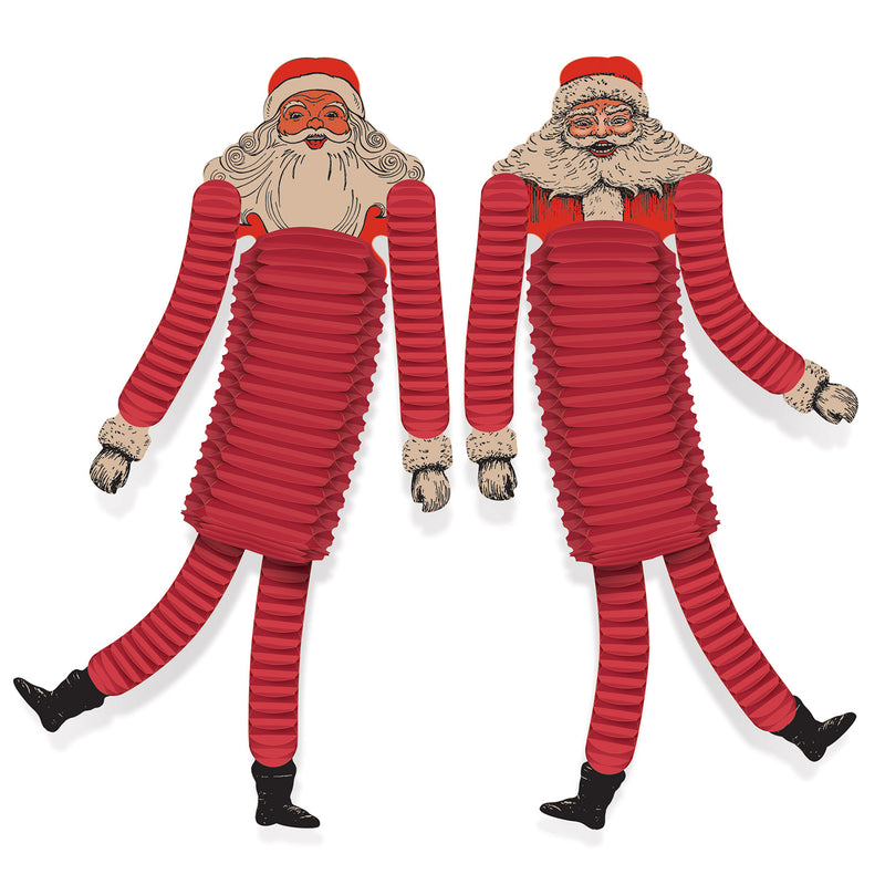 Vintage Christmas Santa Tissue Dancers – 21" – (2/Pkg) by Beistle for Christmas-Vintage Novelty Tissue