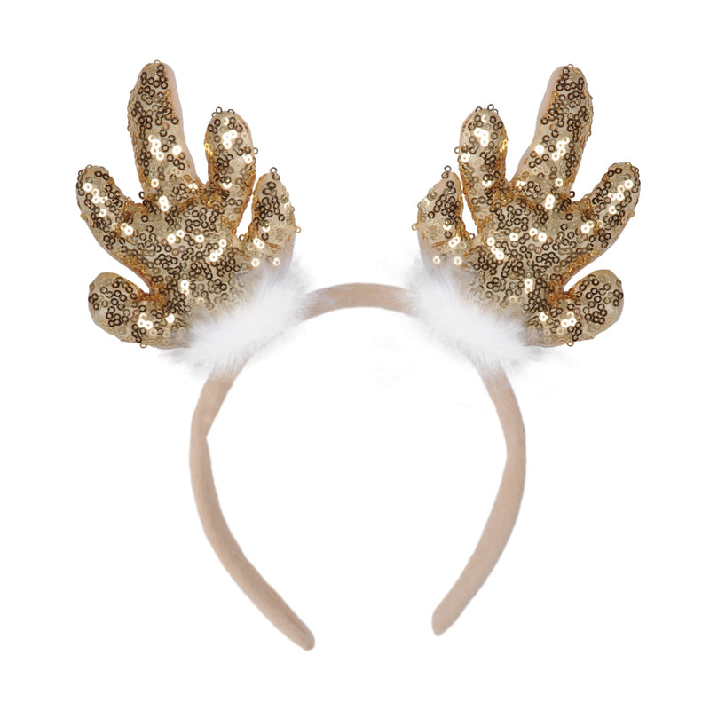 Sequined Reindeer Antlers – (1/Card) by Beistle for Christmas/Winter Boppers and Headbands