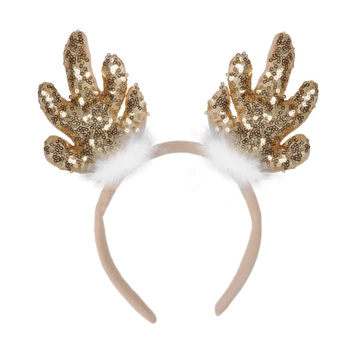 Sequined Reindeer Antlers – (1/Card) by Beistle for Christmas/Winter Boppers and Headbands