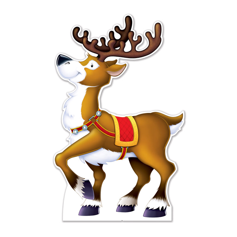 Reindeer Stand-Up – 4' 2" x 31¾" – (1/Box) by Beistle for Christmas/Winter 3-D Props