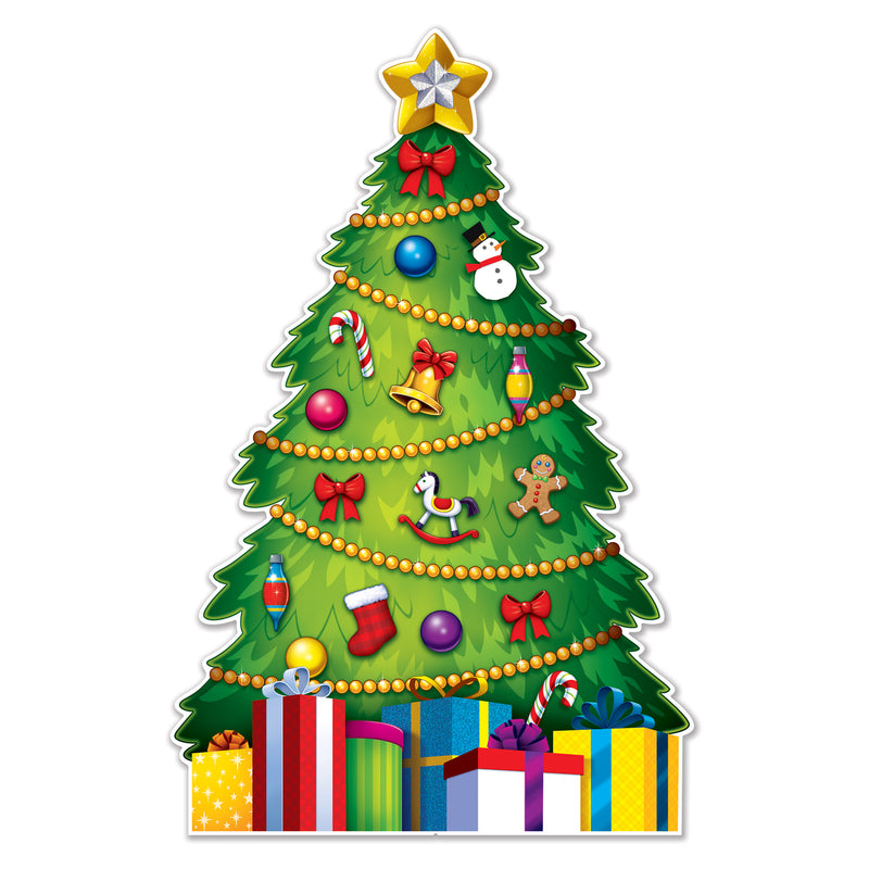 Christmas Tree Stand-Up – 5' 9" x 3' 8¾" – (1/Box) by Beistle for Christmas/Winter 3-D Props