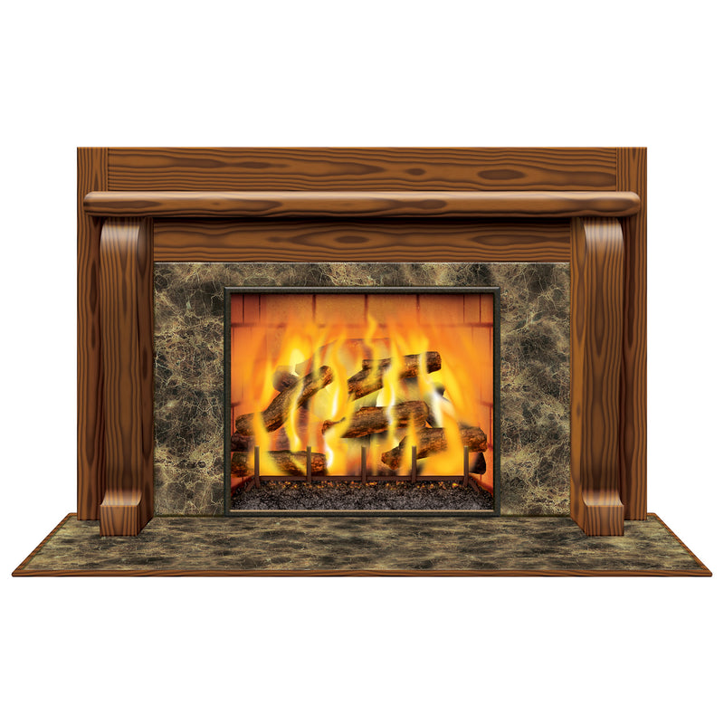 Fireplace Insta-View – 3' 2" x 5' 2" – (1/Pkg) by Beistle for Christmas/Winter Insta-View