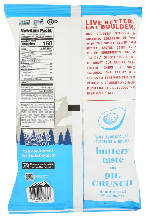 BOULDER CANYON: Potato Chips Avocado Oil Buffalo Ranch, 5.25 oz