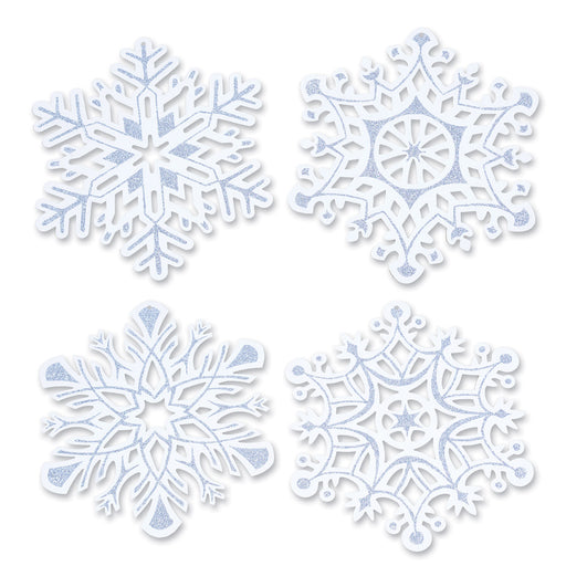 Glittered Snowflake Cutouts – 14"-14½" by Beistle for Christmas/Winter Glittered